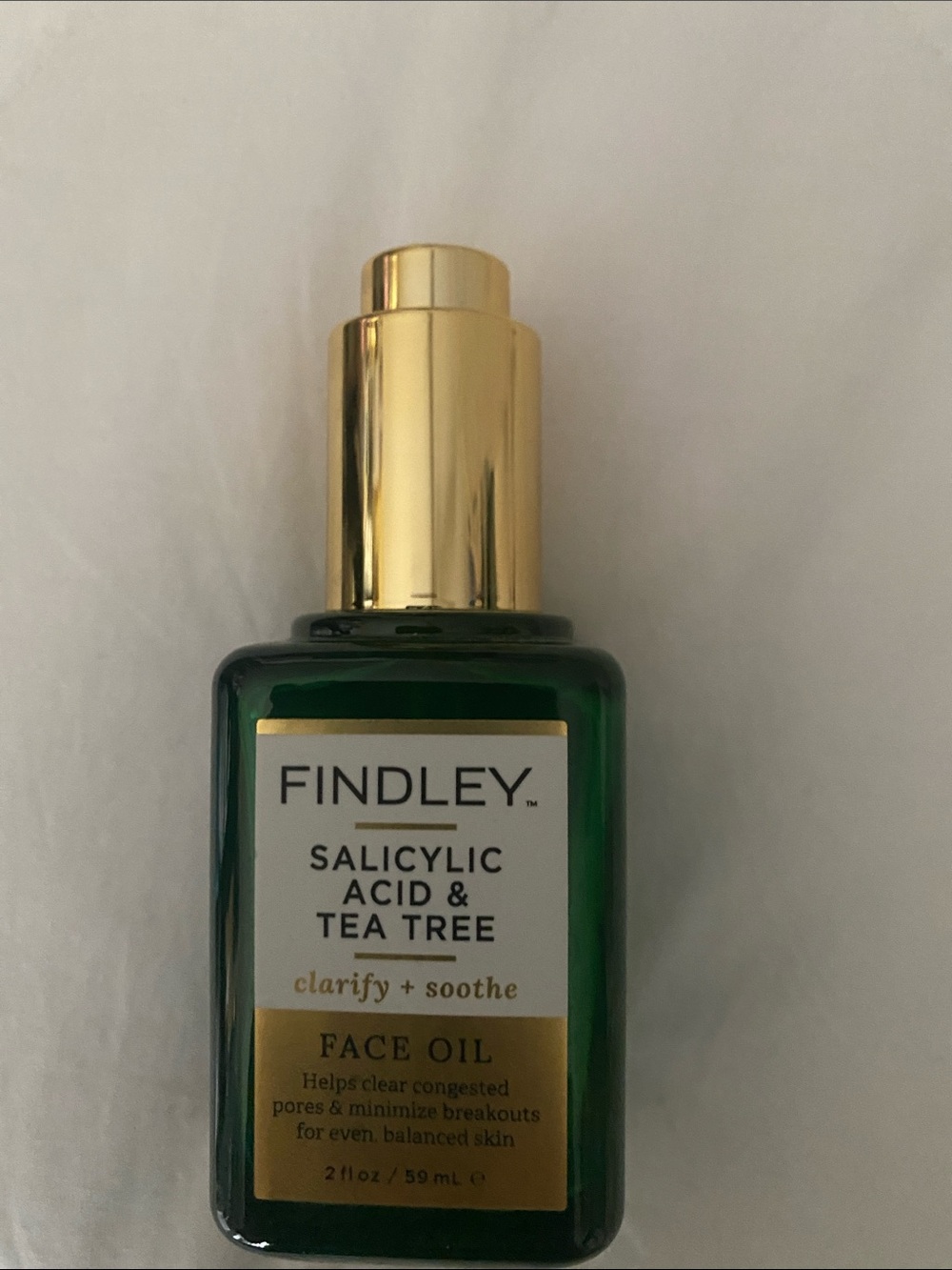 Finley Salicylic Acid & Tea Tree Face Oil - Green and Gold Bottle